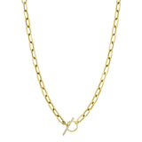 0.13CT 14K Y/G DIAMOND PAPER CLIP LINK  NECKLACE