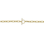 0.13CT 14K Y/G DIAMOND PAPER CLIP LINK  NECKLACE