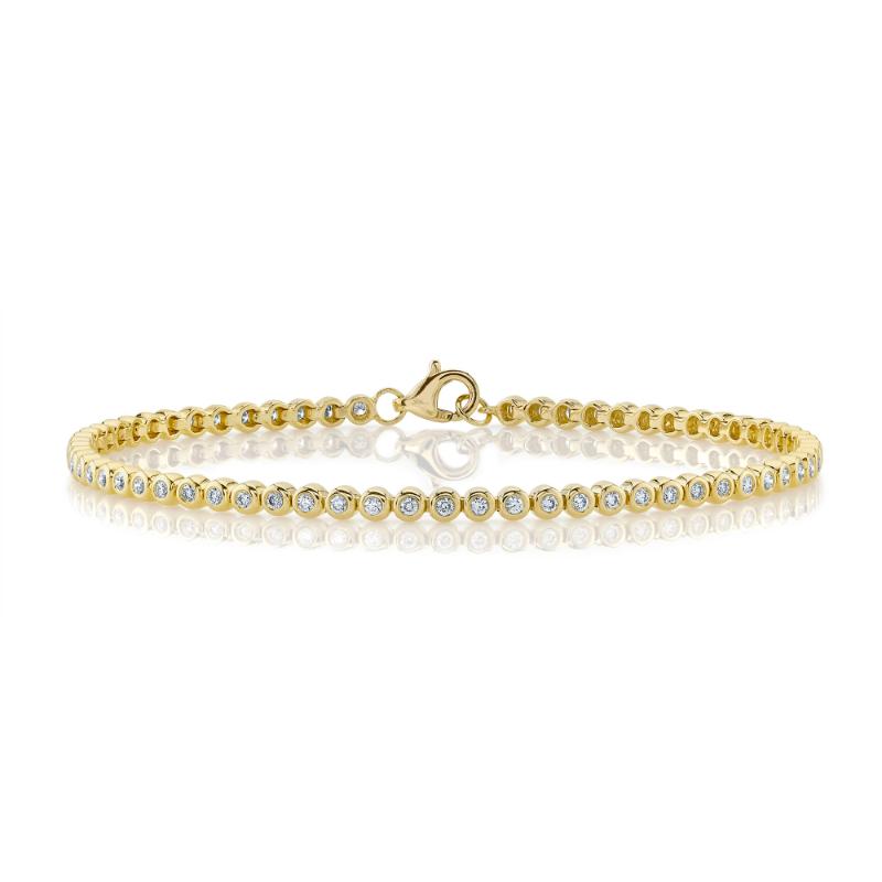 0.64CT 14K Y/G DIAMOND BEZEL TENNIS BRACELET