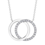 0.31CT 14K W/G DIAMOND LOVE KNOT CIRCLE NECKLACE