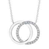 0.31CT 14K W/G DIAMOND LOVE KNOT CIRCLE NECKLACE