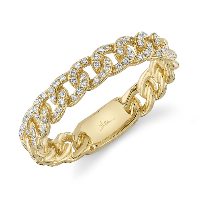 0.16CT 14K Y/G DIAMOND LINK RING SZ 6