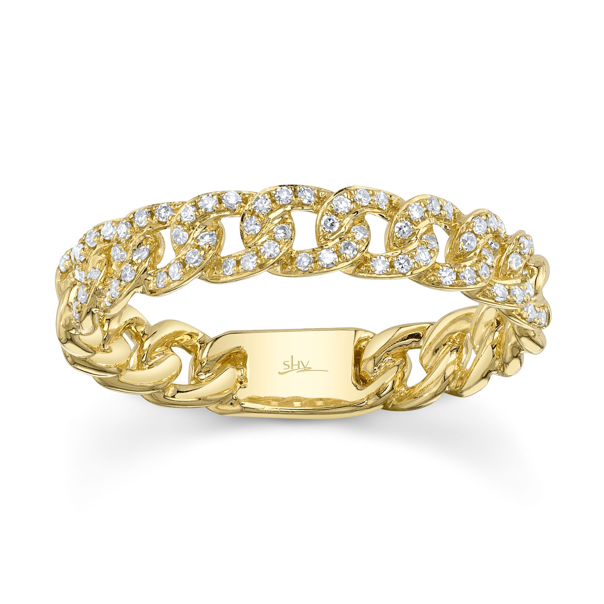 0.16CT 14K Y/G DIAMOND LINK RING