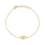 0.04CT 14K Y/G DIAMOND BEZEL EYE BRACELET