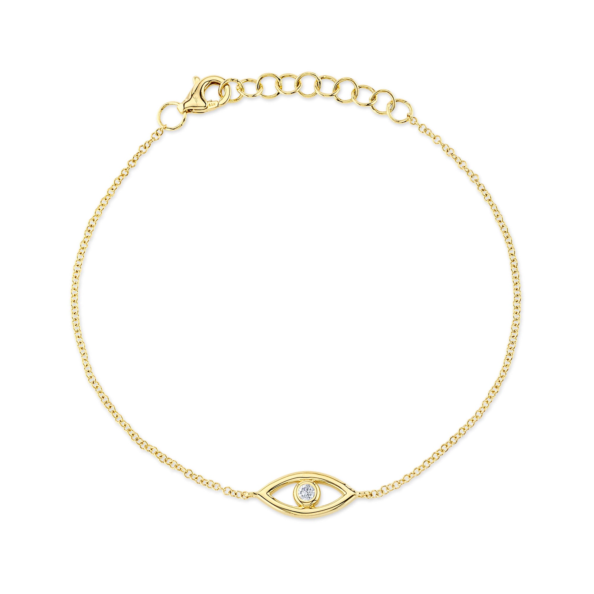 0.04CT 14K Y/G DIAMOND BEZEL EYE BRACELET