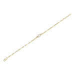 0.07CT 14K Y/G DIAMOND & CULTURED PEARL PAPER CLIP LINK BRACELET
