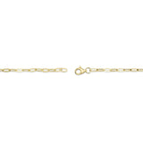 0.07CT 14K Y/G DIAMOND & CULTURED PEARL PAPER CLIP LINK BRACELET