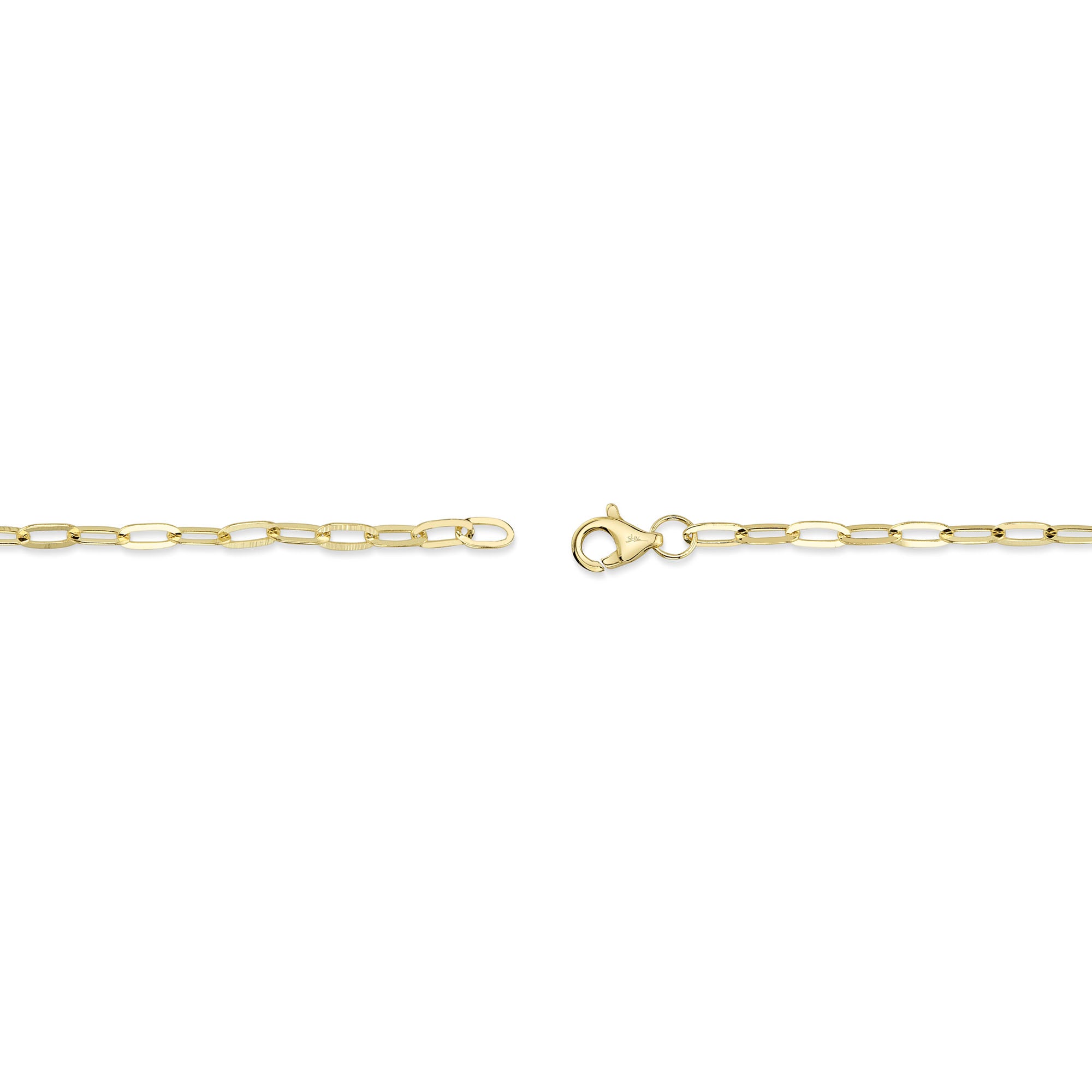 0.07CT 14K Y/G DIAMOND & CULTURED PEARL PAPER CLIP LINK BRACELET