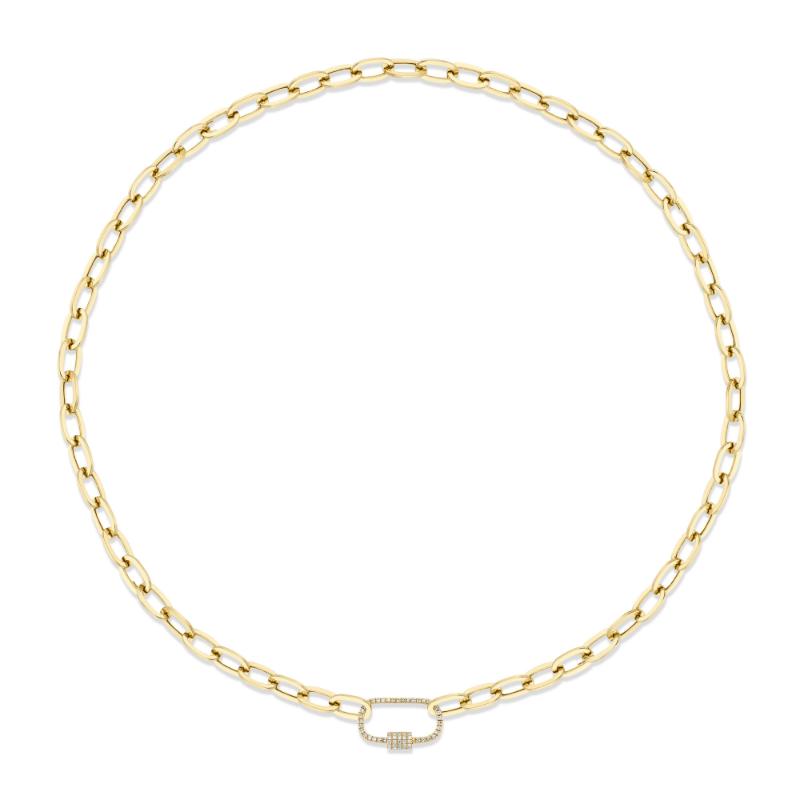 0.23CT 14K Y/G DIAMOND PAPER CLIP LINK NECKLACE