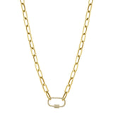 0.23CT 14K Y/G DIAMOND PAPER CLIP LINK NECKLACE