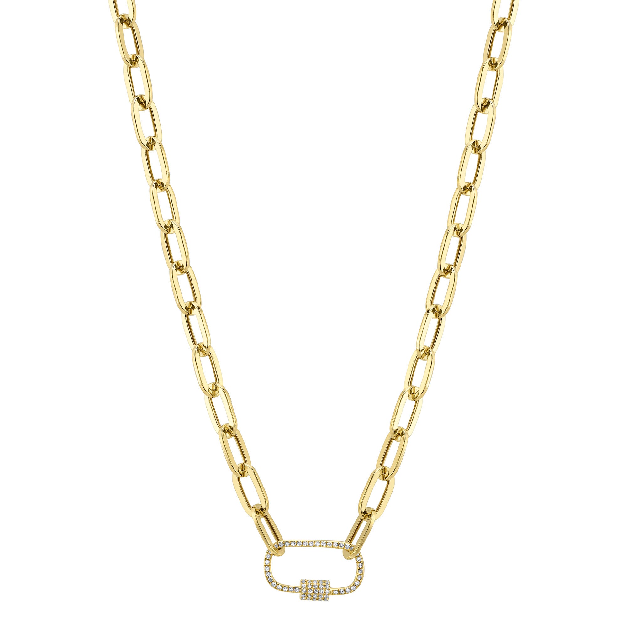 0.23CT 14K Y/G DIAMOND PAPER CLIP LINK NECKLACE