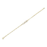0.12CT 14K Y/G DIAMOND ""LOVE"" PAPER CLIP LINK BRACELET