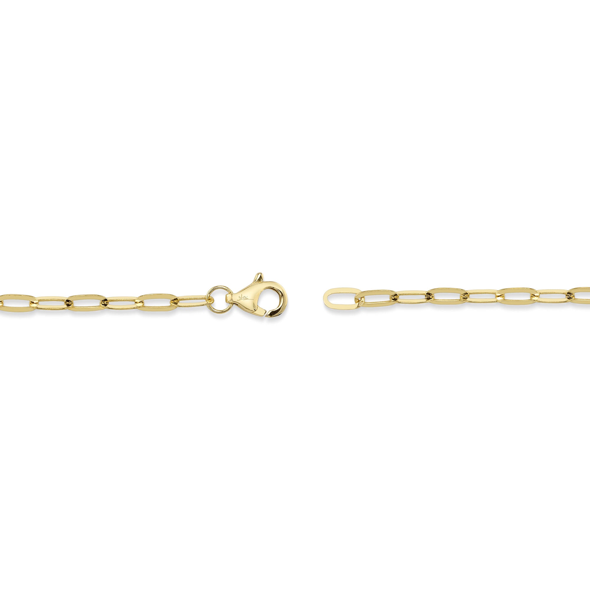 0.12CT 14K Y/G DIAMOND ""LOVE"" PAPER CLIP LINK BRACELET