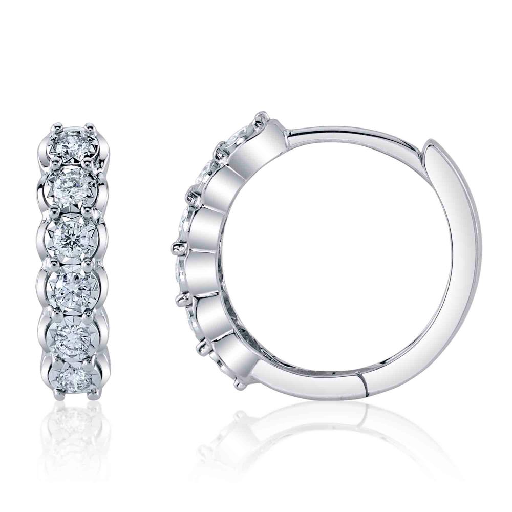 0.23CT 14K W/G DIAMOND HUGGIE EARRING