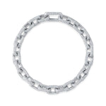 7.52CT 14K W/G DIAMOND PAVE PAPER CLIP LINK BRACELET