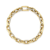 3.67CT 14K Y/G DIAMOND PAVE PAPER CLIP LINK BRACELET