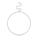 4.73CT 14K W/G DIAMOND CROWN SETTING TENNIS NECKLACE
