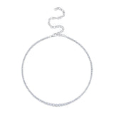 4.73CT 14K W/G DIAMOND CROWN SETTING TENNIS NECKLACE