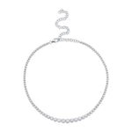 6.75CT 14K W/G DIAMOND CROWN SETTING TENNIS NECKLACE
