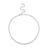 6.75CT 14K W/G DIAMOND CROWN SETTING TENNIS NECKLACE