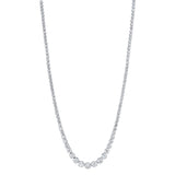 6.75CT 14K W/G DIAMOND CROWN SETTING TENNIS NECKLACE