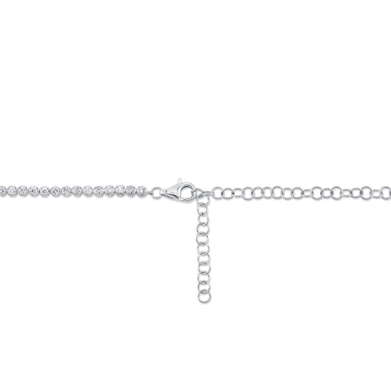 6.75CT 14K W/G DIAMOND CROWN SETTING TENNIS NECKLACE