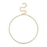 4.73CT 14K Y/G DIAMOND CROWN SETTING TENNIS NECKLACE