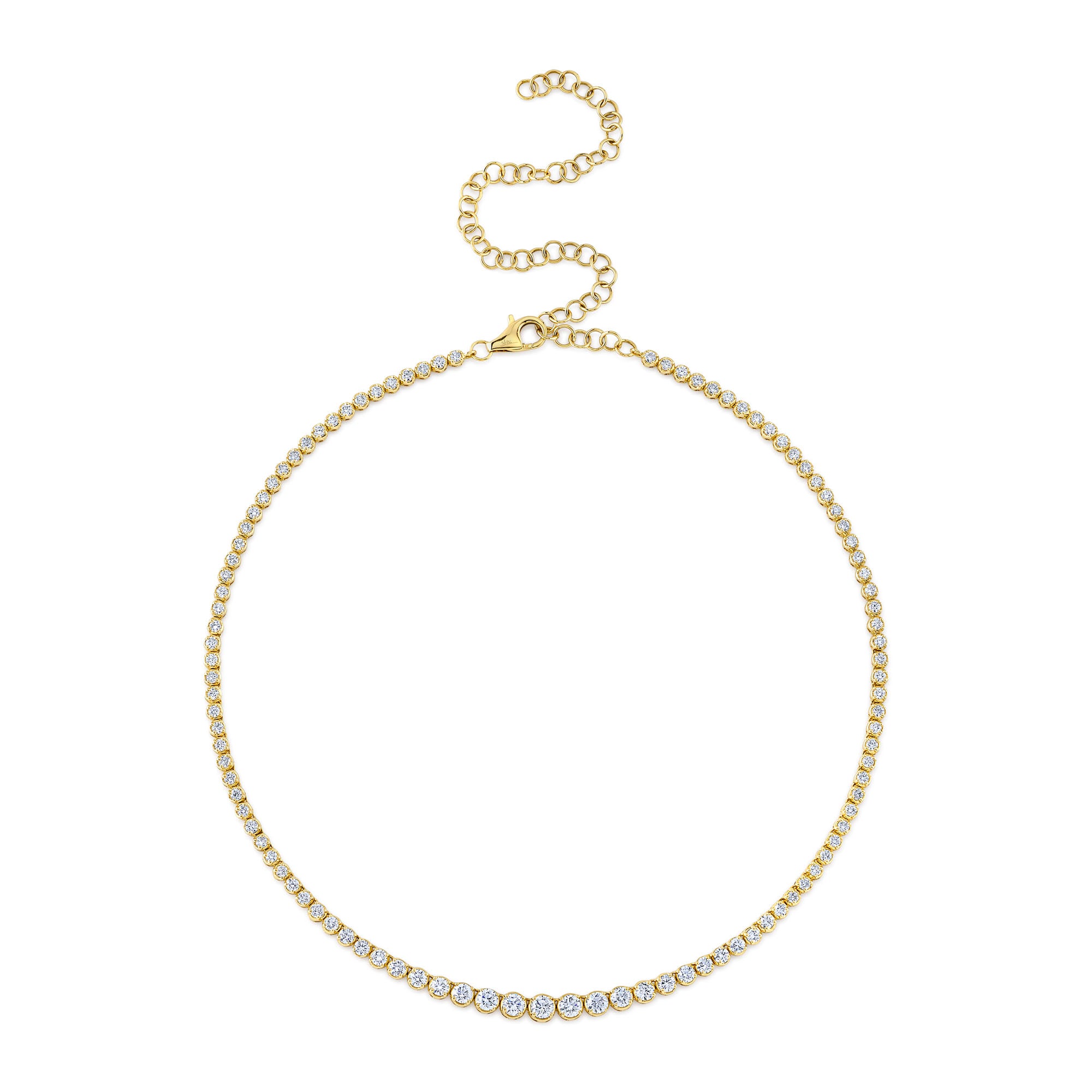 4.73CT 14K Y/G DIAMOND CROWN SETTING TENNIS NECKLACE