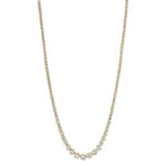 6.75CT 14K Y/G DIAMOND CROWN SETTING TENNIS NECKLACE