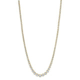 6.75CT 14K Y/G DIAMOND CROWN SETTING TENNIS NECKLACE
