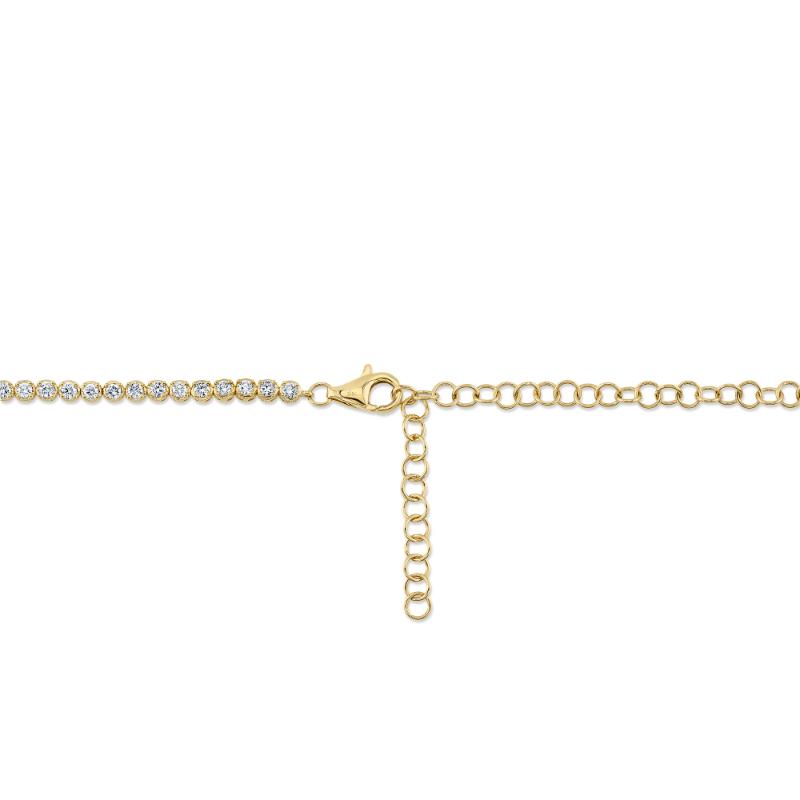 6.75CT 14K Y/G DIAMOND CROWN SETTING TENNIS NECKLACE