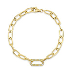 0.20CT 14K Y/G DIAMOND PAPER CLIP LINK BRACELET