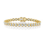7.00CT 14K Y/G DIAMOND BEZEL TENNIS BRACELET