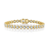 7.00CT 14K Y/G DIAMOND BEZEL TENNIS BRACELET