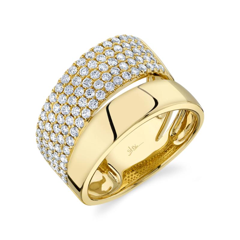 1.03CT 14K Y/G DIAMOND PAVE LADYS RING