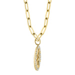 0.43CT 14K Y/G DIAMOND BEZEL STAR PAPER CLIP LINK MATTE NECKLACE