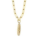 0.43CT 14K Y/G DIAMOND BEZEL STAR PAPER CLIP LINK MATTE NECKLACE