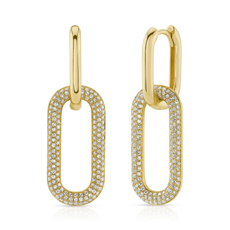0.71CT 14K Y/G DIAMOND PAVE EARRING