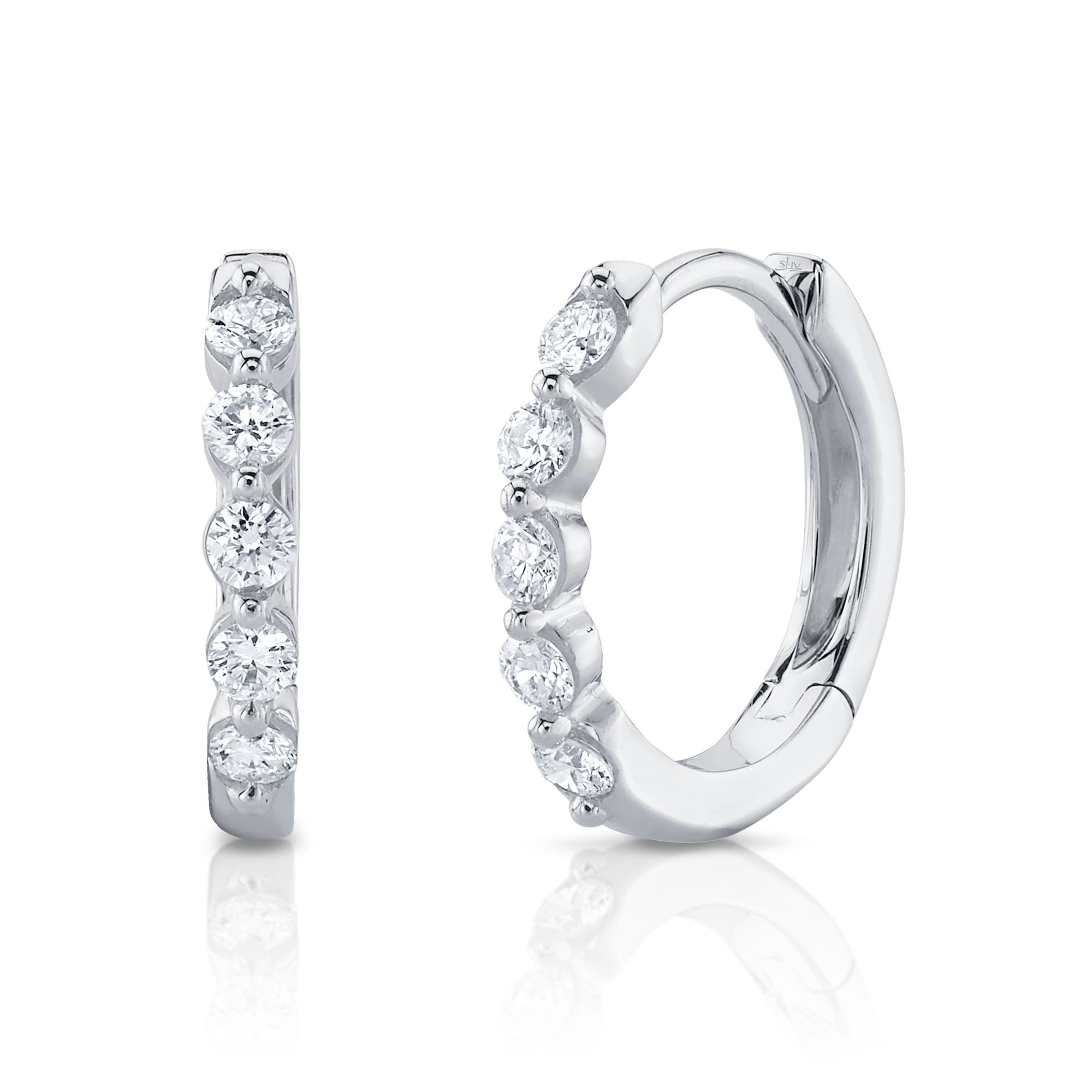0.24CT 14K W/G DIAMOND HUGGIE EARRING
