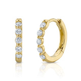 0.24CT 14K Y/G DIAMOND HUGGIE EARRING