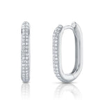 0.18CT 14K W/G DIAMOND OVAL HOOP EARRING