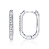 0.18CT 14K W/G DIAMOND OVAL HOOP EARRING