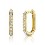 0.18CT 14K Y/G DIAMOND OVAL HOOP EARRING