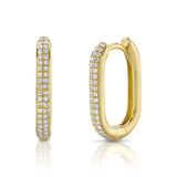0.18CT 14K Y/G DIAMOND OVAL HOOP EARRING