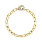 0.41CT 14K Y/G DIAMOND PAPER CLIP LINK BRACELET