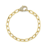 0.41CT 14K Y/G DIAMOND PAPER CLIP LINK BRACELET