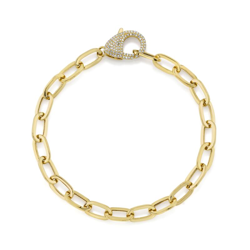0.41CT 14K Y/G DIAMOND PAPER CLIP LINK BRACELET