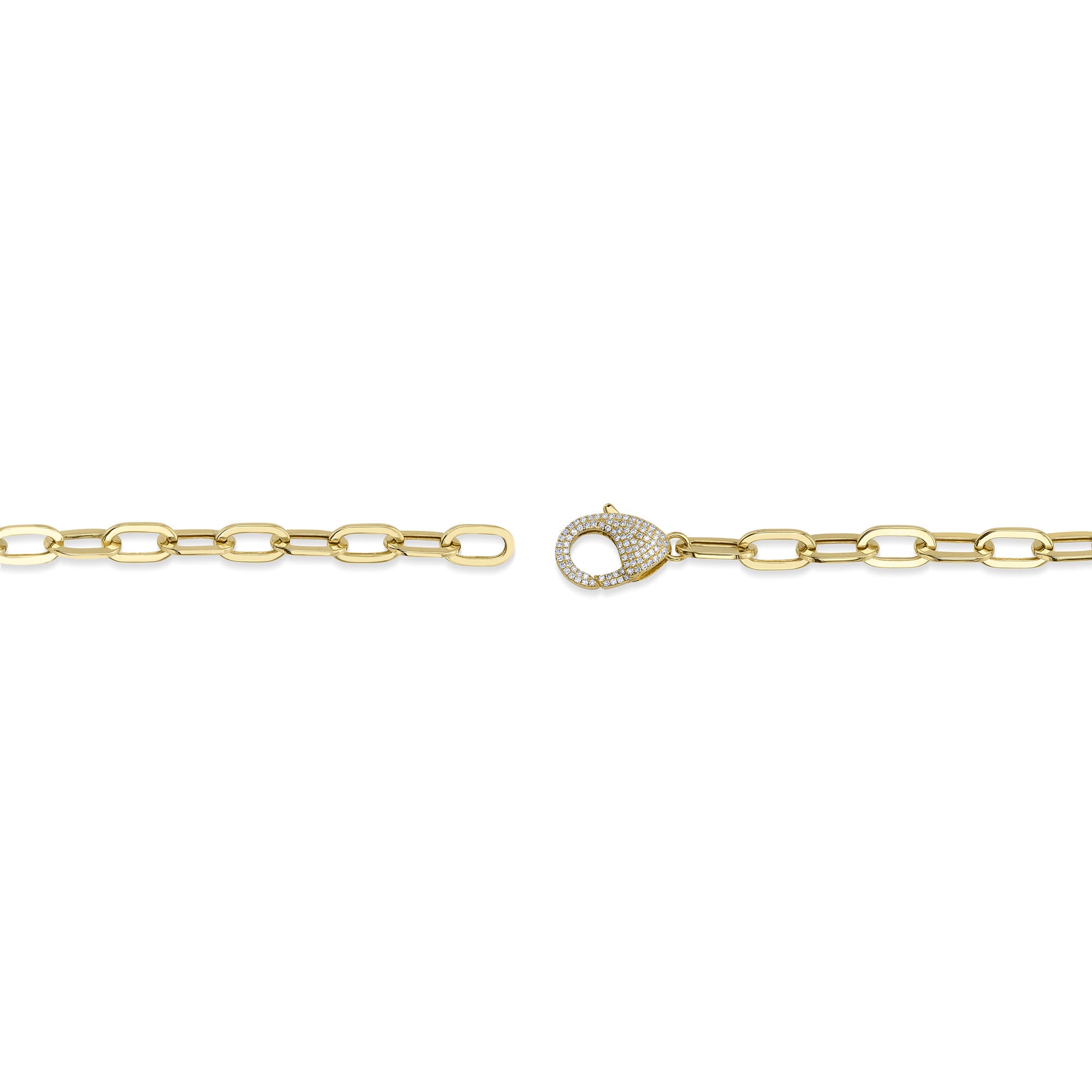 0.41CT 14K Y/G DIAMOND PAPER CLIP LINK BRACELET