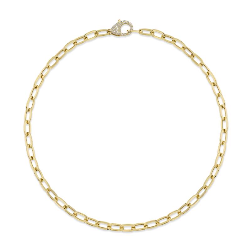 0.42CT 14K Y/G DIAMOND PAPER CLIP LINK NECKLACE