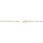 14K Y/G CULTURED PEARL PAPER CLIP LINK BRACELET